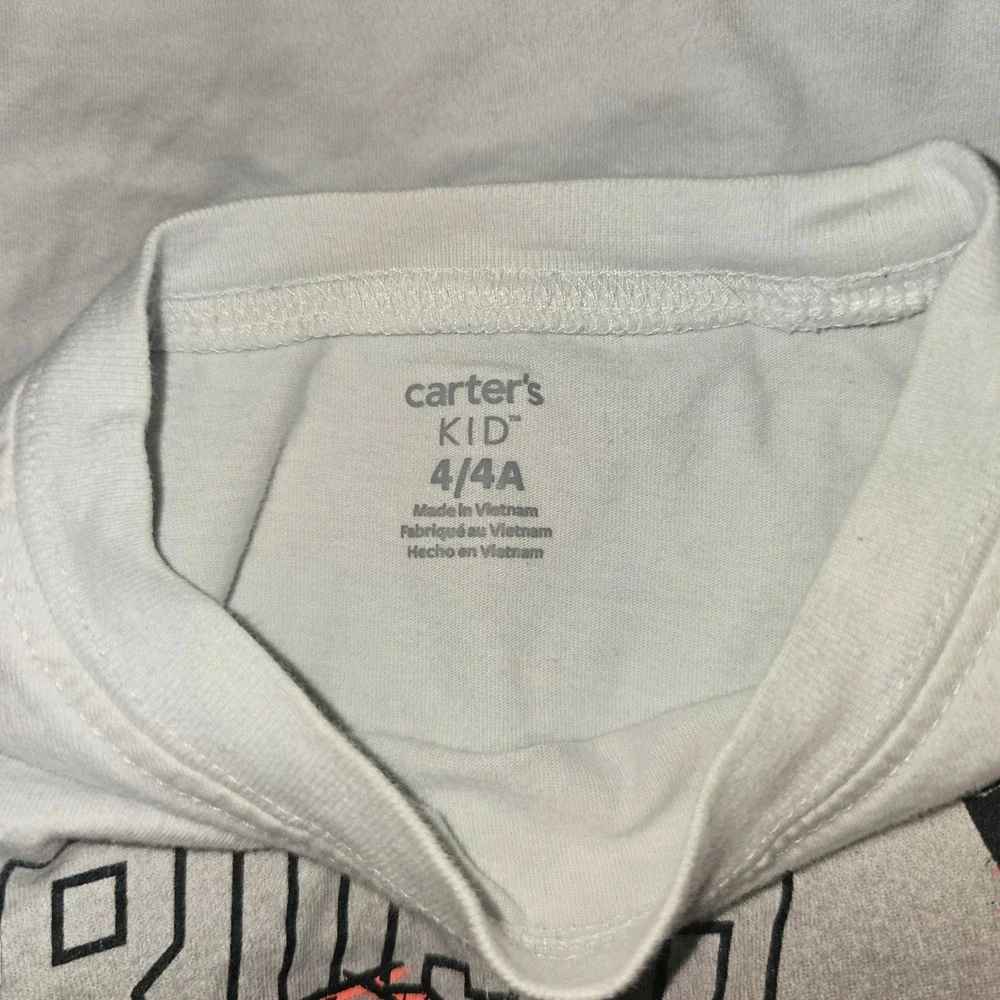Carter's Graphic T-Shirt Boys 4/4A Grey Ombre Excellent Crush The Game Robot